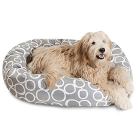 MAJESTIC PET 40 in. Fusion Gray Sherpa Bagel Bed 78899554465